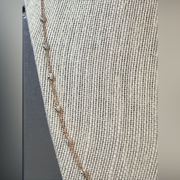 24” Multi Tone Gold Over 925 Italian Sterling Silver Moon Cut Necklace - Picture 7 of 16